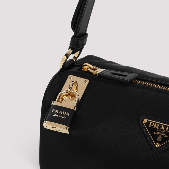 Prada Structured Black Shoulder Bag With Gold-Tone Accents - NWT - Picture 3 of 3